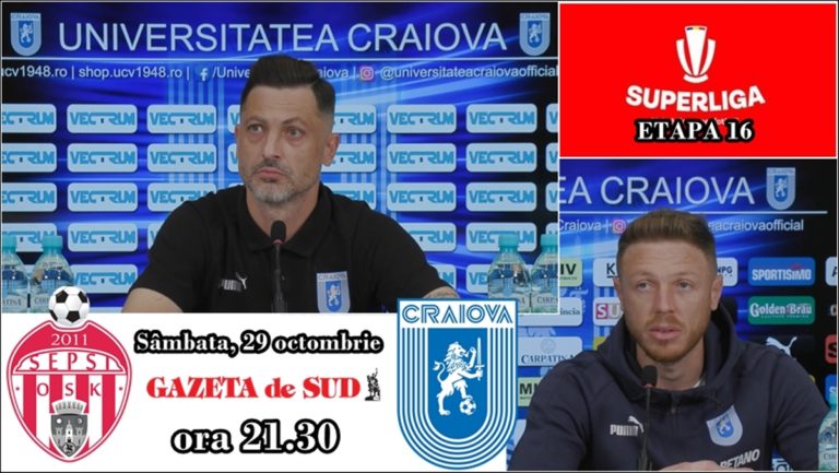 Sepsi – „U“ Craiova | Meci greu, speranţe mari! Rădoi: „Să sperăm că vine şi a patra victorie“
