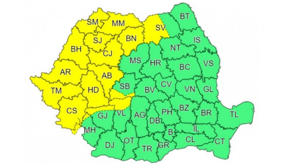 Avertizare meteo ANM de vreme severă în următoarele ore