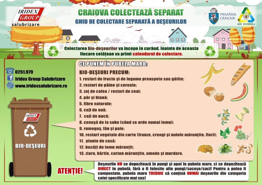 Începe distribuirea pubelei maro la casele din Craiova