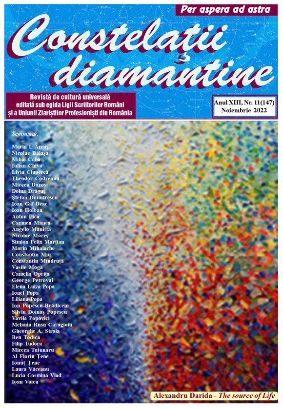 Cel mai recent număr al revistei de cultură universală ”Constelații diamantine”