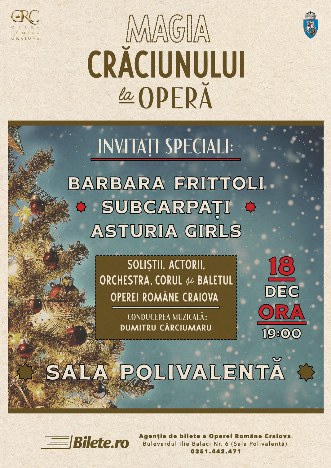 Magia Crăciunului va fi la Opera din Craiova