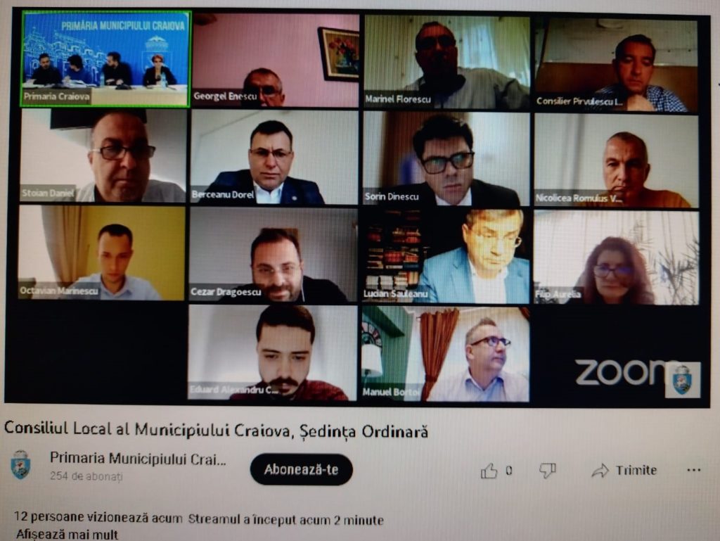 Şedinţa de joi a Consiliului Local Craiova s-a desfăşurat în format online. Nici aşa nu a lipsit obişnuita confruntare dintre edilul Olguţa Vasilescu şi consilierii locali USR