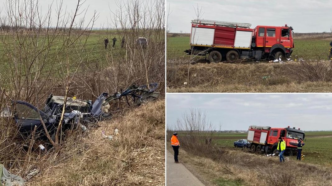 Șoferul din Logan, un tânăr de 24 de ani, conducea spre Buzău, în timp mașina pompierilor, la volanul căreia se afla un tânăr de 35 de ani, circula din sens opus