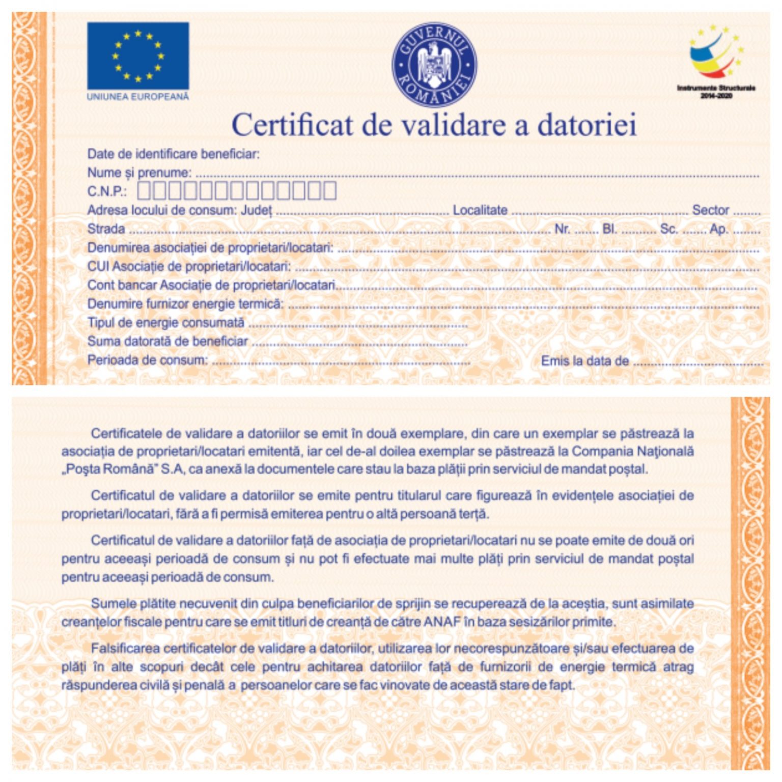 Certificat de validare a datoriei