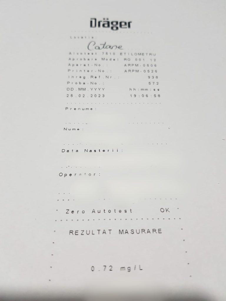 Tânăr din Catane, depistat la volan, fără permis și băut