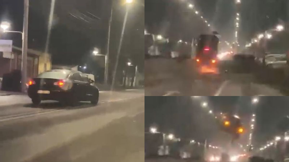 Un șofer băut, de 73 de ani, a plonjat cu mașina peste un sens giratoriu