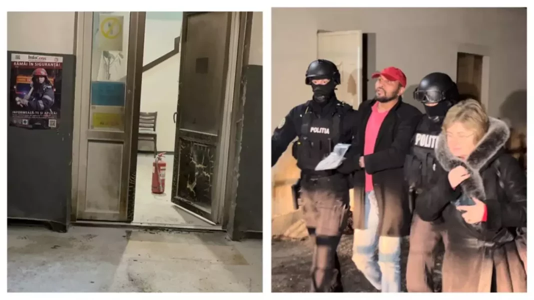 Un bărbat beat a aruncat un cocteil molotov în sala de aşteptate a Poliţiei Huedin (sursa foto: Dejeanul.ro)