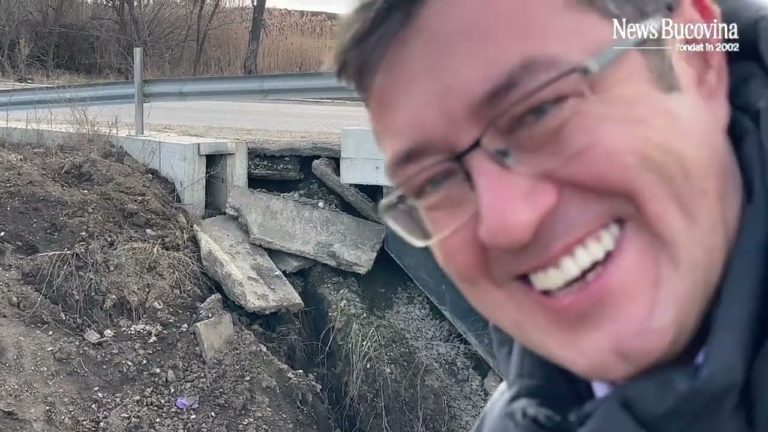 (VIDEO) Un pod din tuburi mari din beton, furat într-o noapte