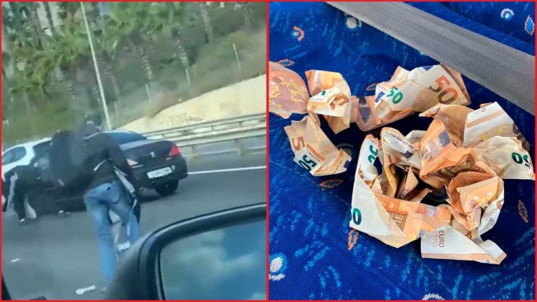 (VIDEO) O autostradă din Spania, plină de bancnote de 50 de euro