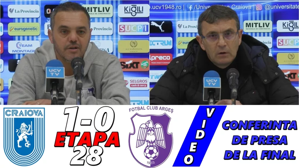 „U“ Craiova – FC Argeș 1-0 | Concluziile antrenorilor Schumacher și Neagoe