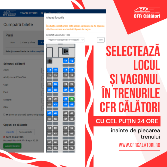 CFR Călători anunță o nouă facilitate în aplicația online pentru cumpărarea biletelor