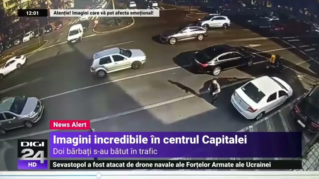 (VIDEO) Bătaie în trafic cu bâta de baseball în Bucureşti