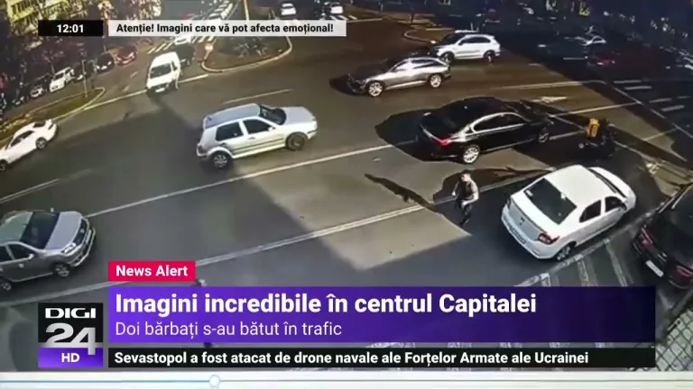 (VIDEO) Bătaie în trafic cu bâta de baseball în Bucureşti