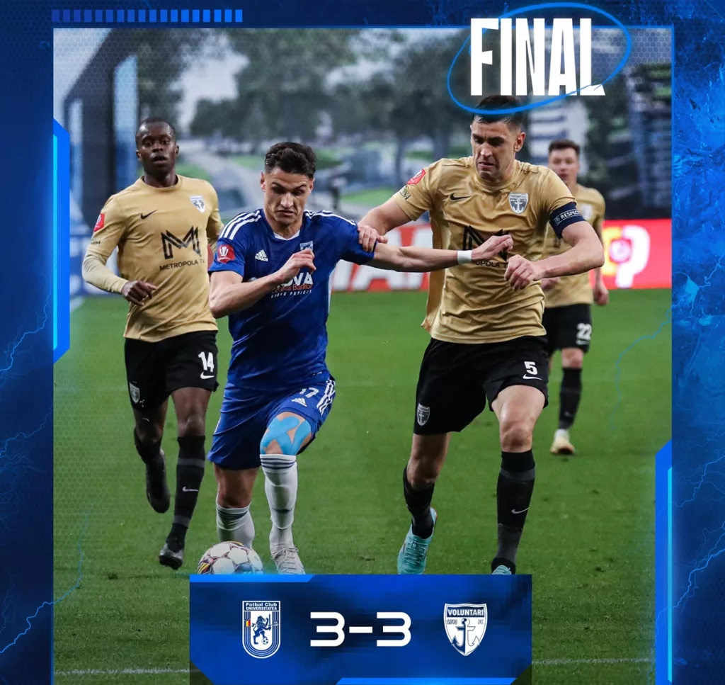 FCU Craiova – FC Voluntari 3-3 | Puncte pierdute aiurea