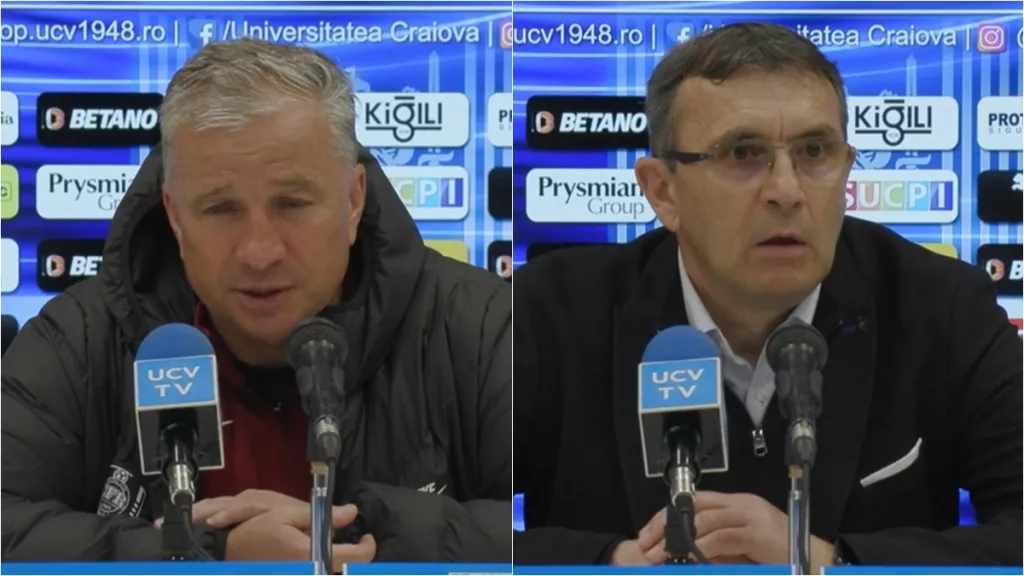 „U“ Craiova – CFR Cluj 1-1 | Petrescu – supărat pe VAR,  Neagoe – pe ratări
