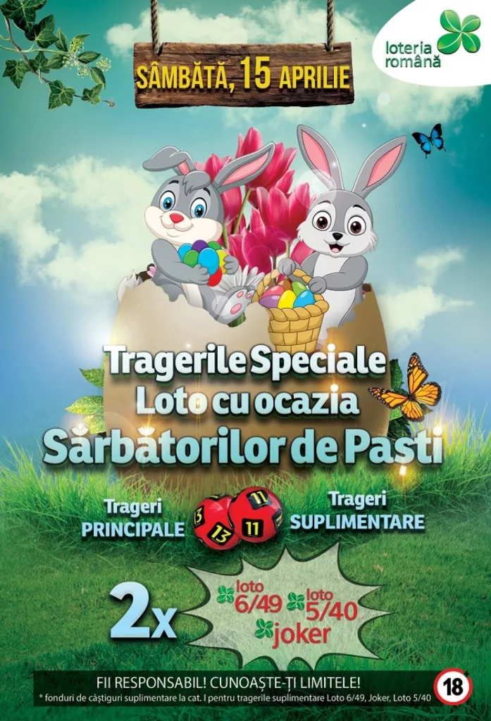 Tragerile speciale Loto ale Sărbătorilor de Paște au loc mâine