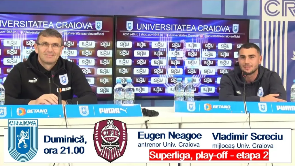 „U“ Craiova – CFR Cluj | Neagoe și Screciu vor campioana la picioare