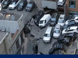 O parcare s-a prăbușit în Manhattan