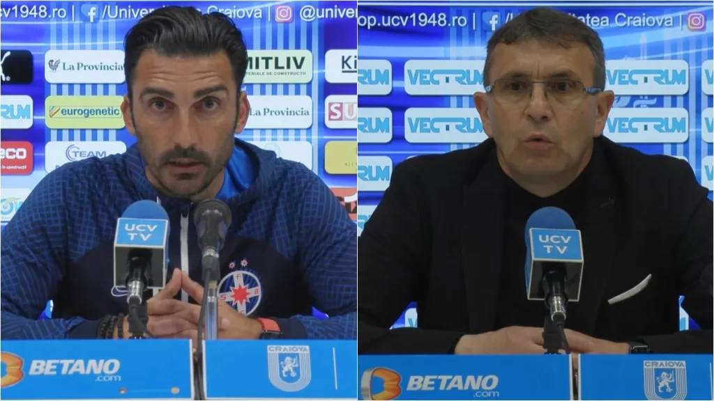 „U“ Craiova – FCSB 1-2 | Concluziile antrenorilor Charalambous și Neagoe