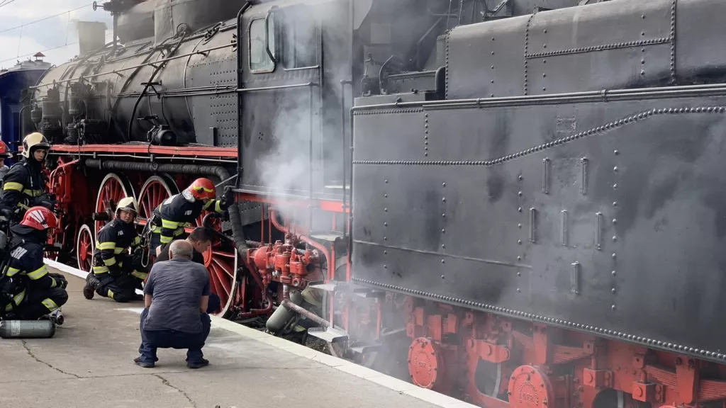 Incendiu la o locomotivă cu abur