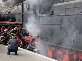 Incendiu la o locomotivă cu abur