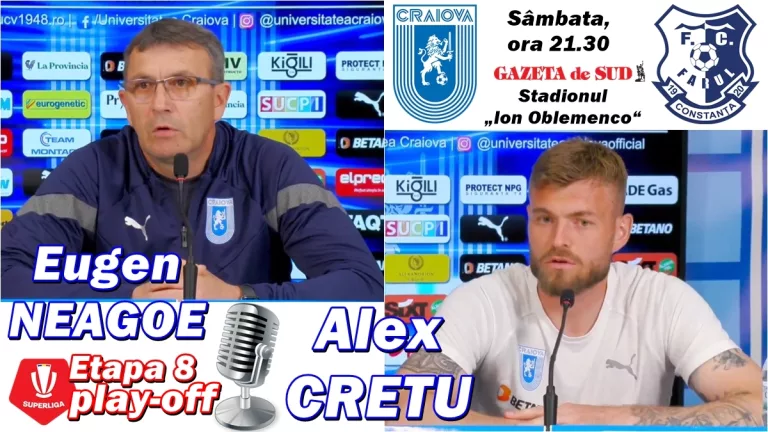 „U“ Craiova – Farul | Eugen Neagoe și Alex Crețu vor victoria cu „marinarii“
