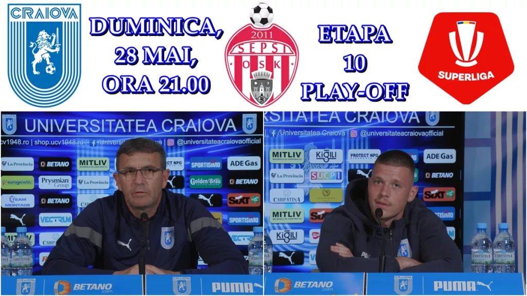 „U” Craiova – Sepsi / Eugen Neagoe şi Juraj Badelj, optimişti înaintea disputei cu covăsnenii