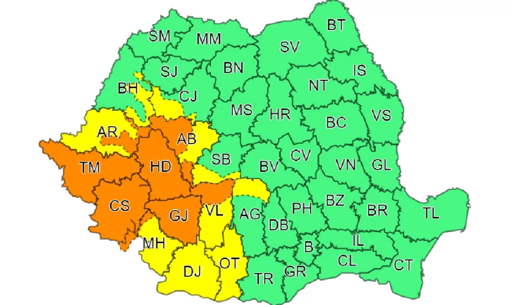 Vreme instabilă până deseară la ora 23.00 în  Oltenia