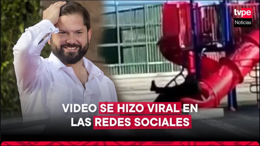 (VIDEO) Președintele chilian Gabriel Boric a rămas blocat într-un tobogan pentru copii