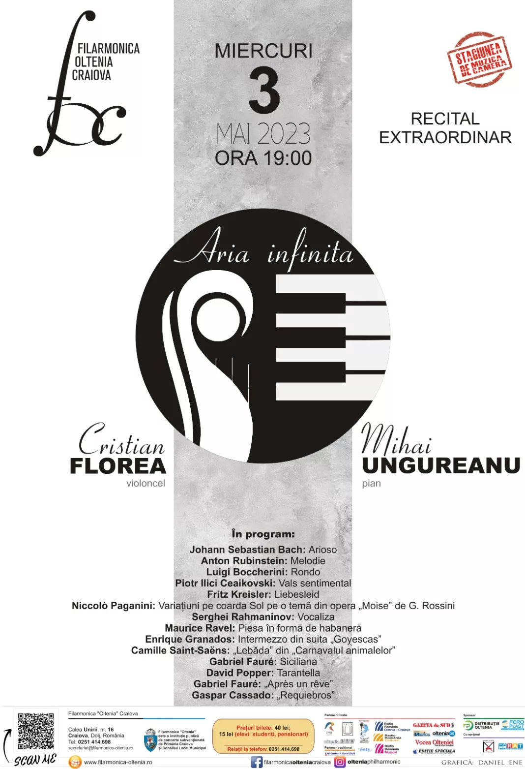 Recital Extraordinar Cristian Florea şi Mihai Ungureanu la Filarmonica Oltenia