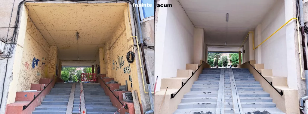 Râmnicu Vâlcea: Gangul pietonal de la blocul P1 a fost reabilitat