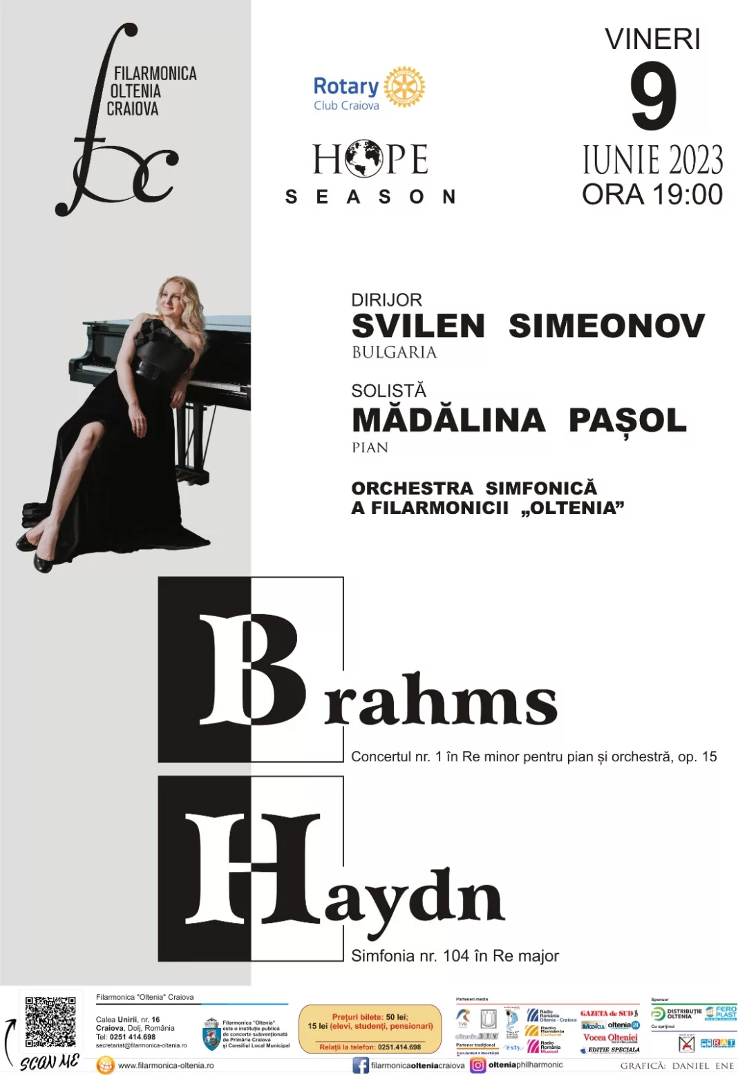 Orchestra Simfonică a Filarmonicii “Oltenia” va susţine vineri, de la ora 19.00, un Concert Brahms-Haydn, dirijor Svilen Simeonov, Bulgaria