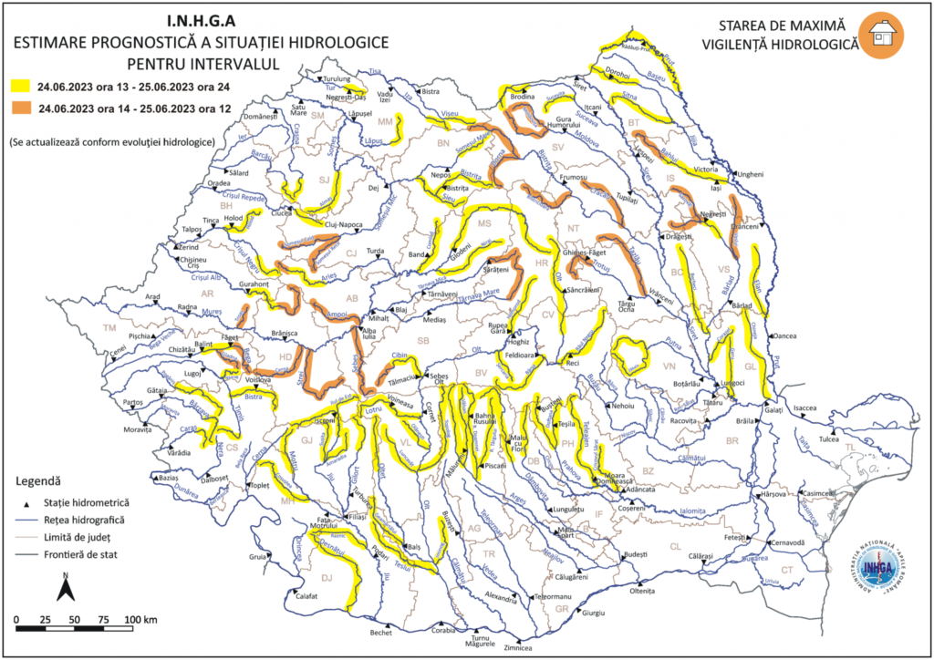 Risc de viituri pe râurile din Oltenia
