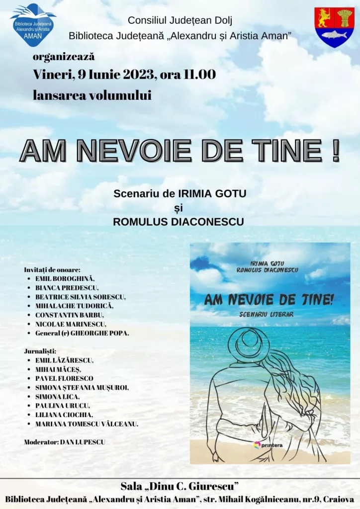 Lansarea volumului „Am nevoie de tine” la „Aman“