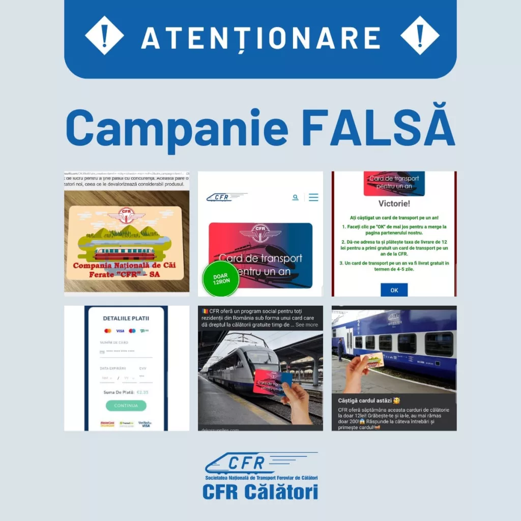 Tentativă de fraudă informatică, semnalată de CFR