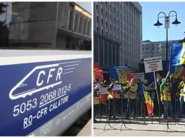 Angajații CFR protestează luni în fața Ministerului Transporturilor