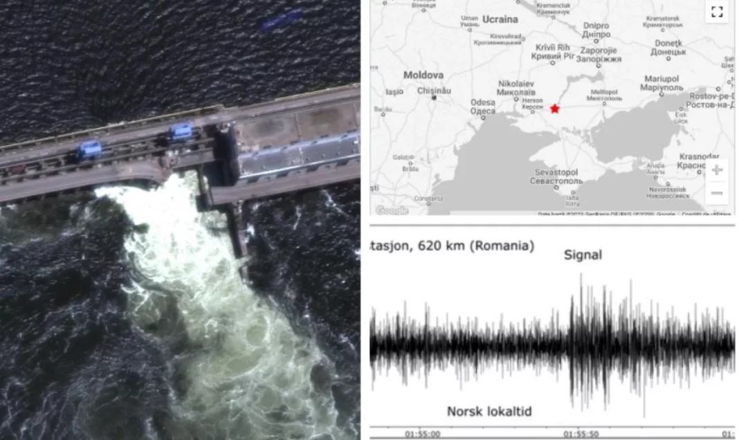 Specialiștii norvegieni spun că explozia de la barajul Nova Kahovka a fost înregistrată de stațiile seismice din România