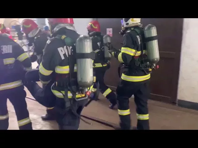 (VIDEO) Exercițiu de salvare desfășurat de ISU Gorj la Termocentrala Turceni