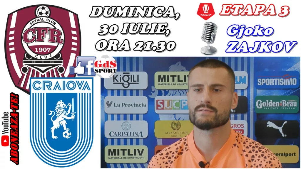 CFR Cluj – „U“ Craiova | Gjoko Zajkov: „Obiectivul nostru este să facem un rezultat bun“