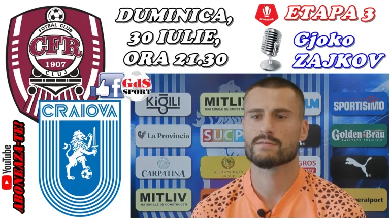 CFR Cluj – „U“ Craiova | Gjoko Zajkov: „Obiectivul nostru este să facem un rezultat bun“