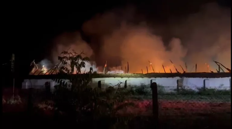 (VIDEO) Clădire de 600 de metri pătrați, distrusă într-un incendiu la Drăguțești