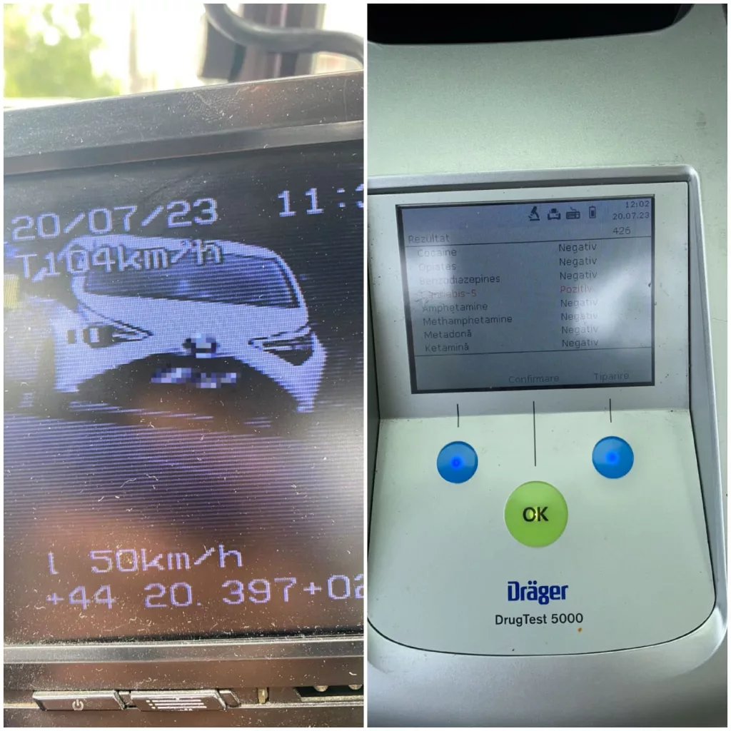 Un craiovean, prins cu peste 100km/h, după ce consumase canabis