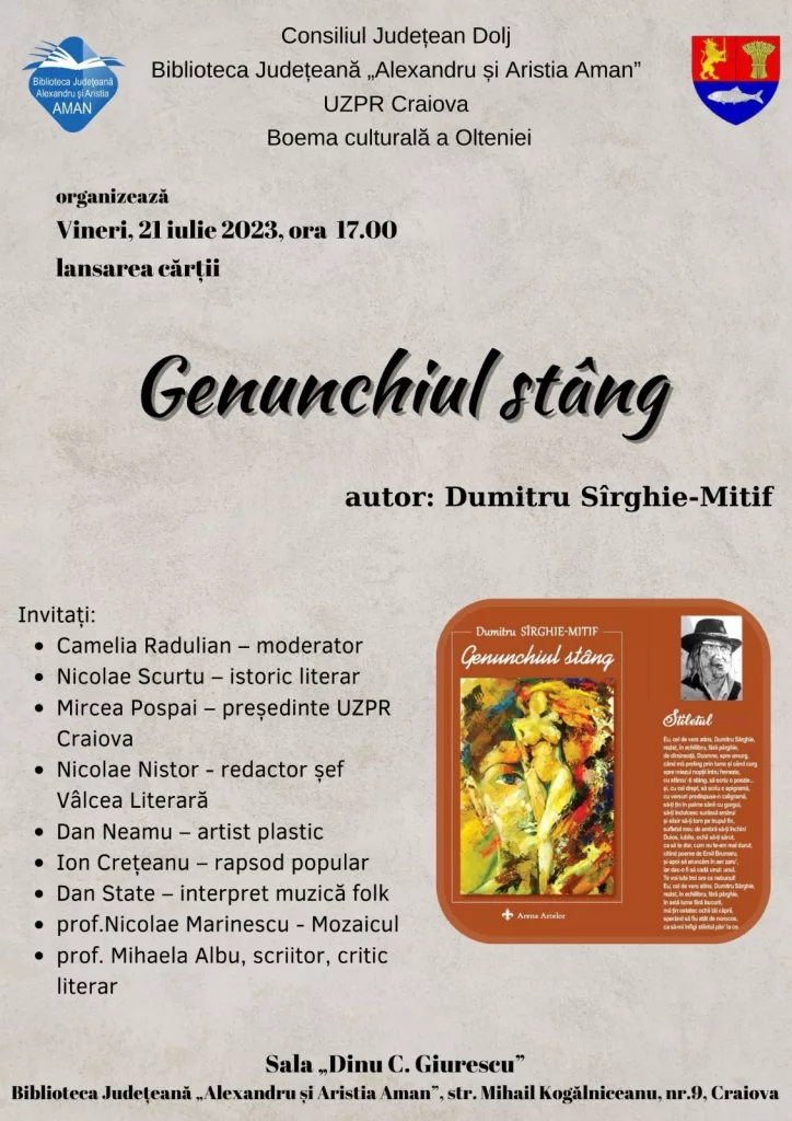 Lansarea volumului „Genunchiul stâng” la „Aman“