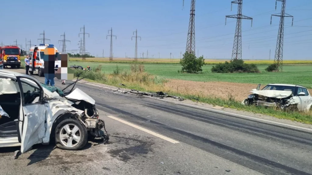 Accident cu cinci victime dintre care un copil pe DN 21