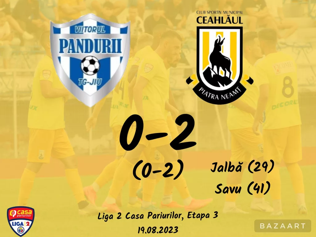 Liga 2 | Viitorul Pandurii a cedat cu Ceahlăul. Călin Cojocaru, supărat pe jucători