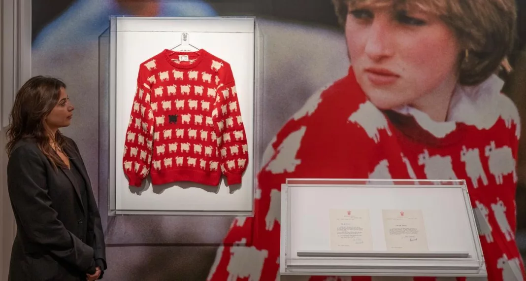 Celebrul pulover roşu cu oiţe al Prinţesei Diana, vândut cu o sumă exorbitantă