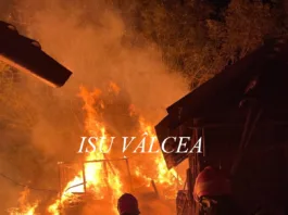 Pompierii militari din cadrul Detașamentului Râmnicu Vâlcea au intervenit cu două autospeciale de stingere pentru localizarea și lichidarea incendiului