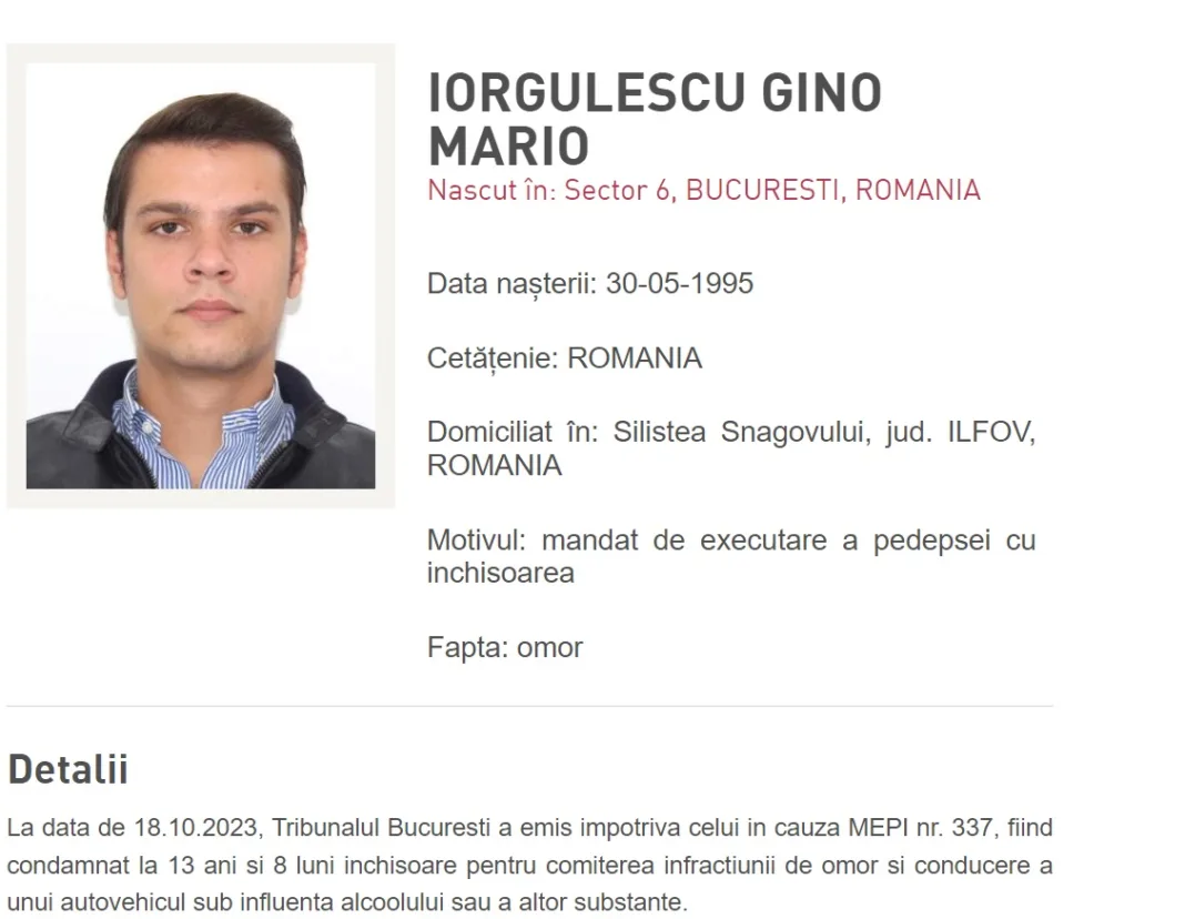 Mario Iorgulescu, dat în urmărire generală de Poliția Română