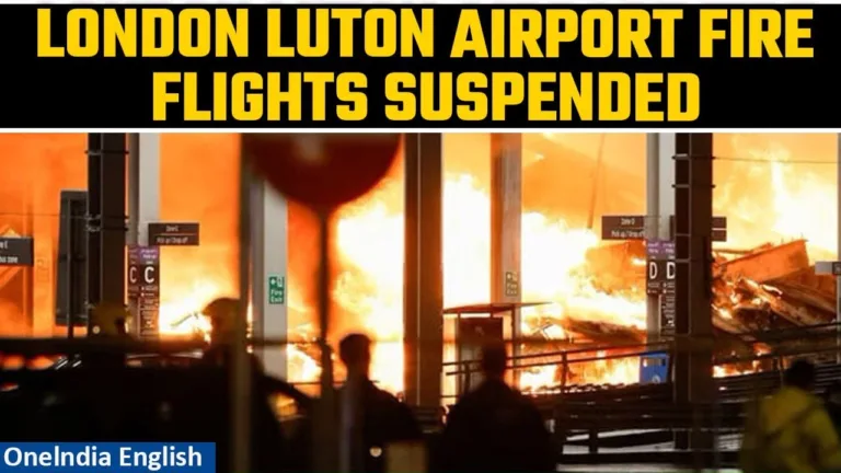 (VIDEO) Haos pe aeroportul Luton din Londra. Un incendiu uriaş a cauzat prăbușirea structurii de 20 de milioane de lire sterline