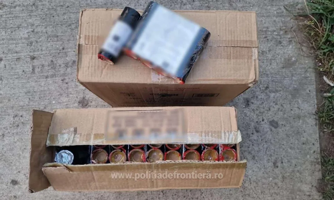 Petardele, în valoare de 6.000 de lei, erau ascunse după bancheta din spate